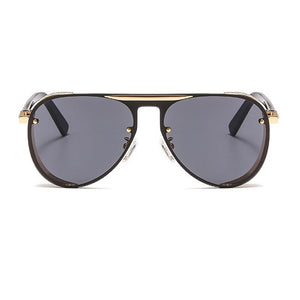 ALOZ MICC Steampunk Occhiali da sole da uomo Brand Design 2023 Big Box Ladies Occhiali da sole per uomo Punk Pilot Sunglas UV400 Q703 