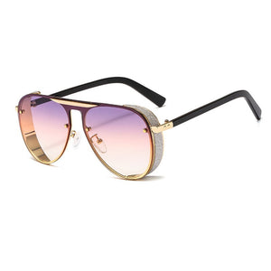 ALOZ MICC Steampunk Occhiali da sole da uomo Brand Design 2023 Big Box Ladies Occhiali da sole per uomo Punk Pilot Sunglas UV400 Q703 