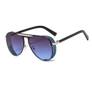 ALOZ MICC Steampunk Occhiali da sole da uomo Brand Design 2023 Big Box Ladies Occhiali da sole per uomo Punk Pilot Sunglas UV400 Q703 