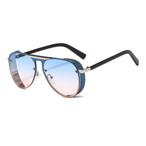 ALOZ MICC Steampunk Occhiali da sole da uomo Brand Design 2023 Big Box Ladies Occhiali da sole per uomo Punk Pilot Sunglas UV400 Q703 