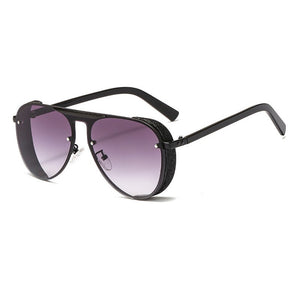 ALOZ MICC Steampunk Occhiali da sole da uomo Brand Design 2023 Big Box Ladies Occhiali da sole per uomo Punk Pilot Sunglas UV400 Q703 