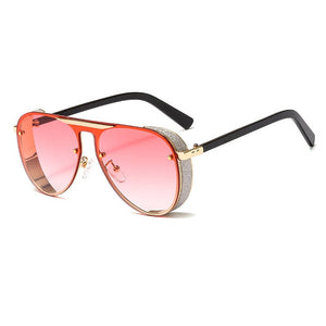 ALOZ MICC Steampunk Occhiali da sole da uomo Brand Design 2023 Big Box Ladies Occhiali da sole per uomo Punk Pilot Sunglas UV400 Q703 