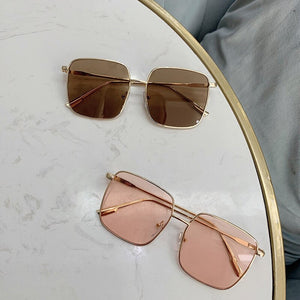 ALOZ MICC Women Glasses Oversized Square Sunglasses Women Shades Metal Sunglasses Men Retro Orange Purple Red Glasses