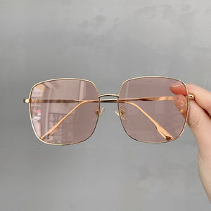 ALOZ MICC Women Glasses Oversized Square Sunglasses Women Shades Metal Sunglasses Men Retro Orange Purple Red Glasses