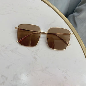 ALOZ MICC Women Glasses Oversized Square Sunglasses Women Shades Metal Sunglasses Men Retro Orange Purple Red Glasses
