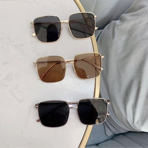 ALOZ MICC Women Glasses Oversized Square Sunglasses Women Shades Metal Sunglasses Men Retro Orange Purple Red Glasses