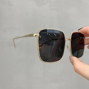 ALOZ MICC Women Glasses Oversized Square Sunglasses Women Shades Metal Sunglasses Men Retro Orange Purple Red Glasses