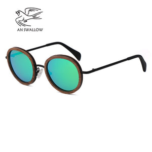 AN SWALLOW 2023 retro wooden sunglasses men's black walnut wooden sunglasses ladies brand design sunglasses polarized UV400