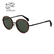 Load image into Gallery viewer, AN SWALLOW 2023 retro wooden sunglasses men&#39;s black walnut wooden sunglasses ladies brand design sunglasses polarized UV400