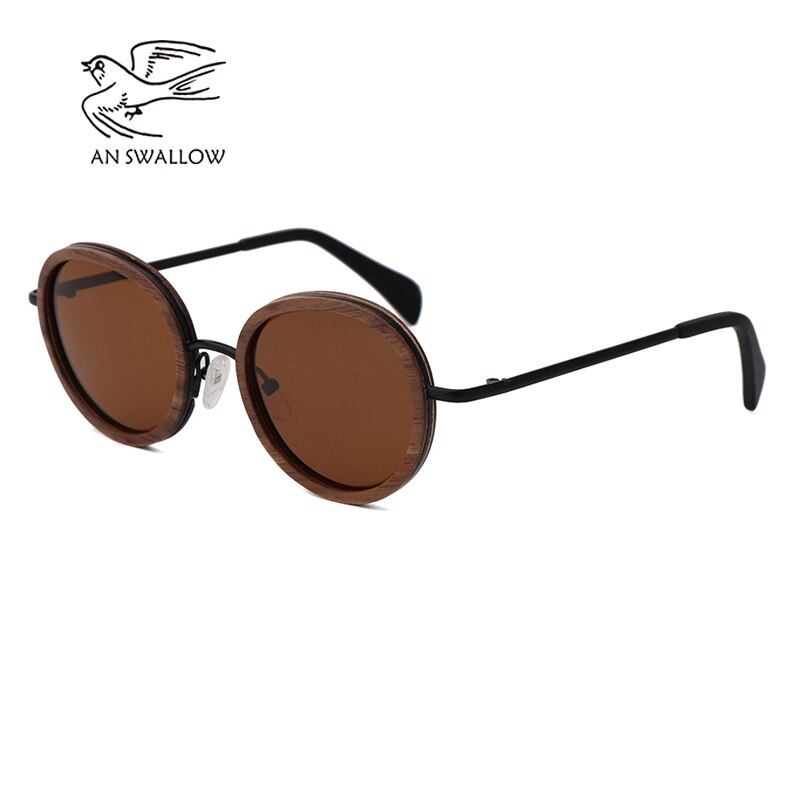 AN SWALLOW 2023 retro wooden sunglasses men's black walnut wooden sunglasses ladies brand design sunglasses polarized UV400