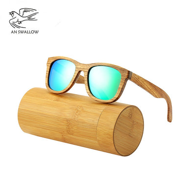 AN SWALLOW Retro  Brand Design Handmade Zebra Wood Sunglasses For Men and Women UV400 Polarized Wood Sunglasses