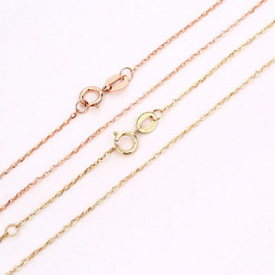 ANI collana a catena in oro giallo/rosa 14 carati gioielleria raffinata moda donna collana di fidanzamento catena per ciondolo regalo di nascita 