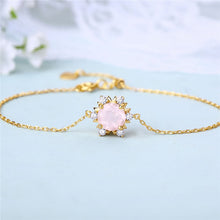 Load image into Gallery viewer, ANI 14K Yellow/Rose Gold Women Gemstone Bracelet Natural Citrine/Rose Quartz/Blue Topaz Female Engagement Bracelet Fine Jewelry