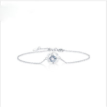 Carica l&#39;immagine nel visualizzatore di Gallery, ANI Bracciale da donna in pietra preziosa giallo/bianco/oro rosa 14K Bracciale di fidanzamento femminile con granato naturale/quarzo rosa/topazio azzurro 
