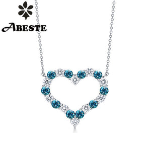 ANI 18K (Au750) White Gold Pendant Necklace Certified Natural Blue Zircon Gemstone Jewelry Women Engagement Necklace Customized