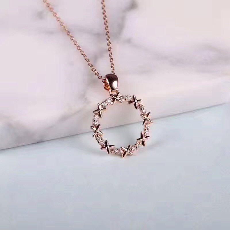 ANI 18K Rose Gold (AU750) Pendant Necklace 0.23 Carat Real Diamond Jewelry Custom Chain Necklace for Women Engagement Birthday