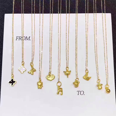 ANI Collana con ciondolo in oro bianco 18 carati (AU750) con ciondolo a forma di trifoglio, design alla moda, per donna, regalo di nascita 