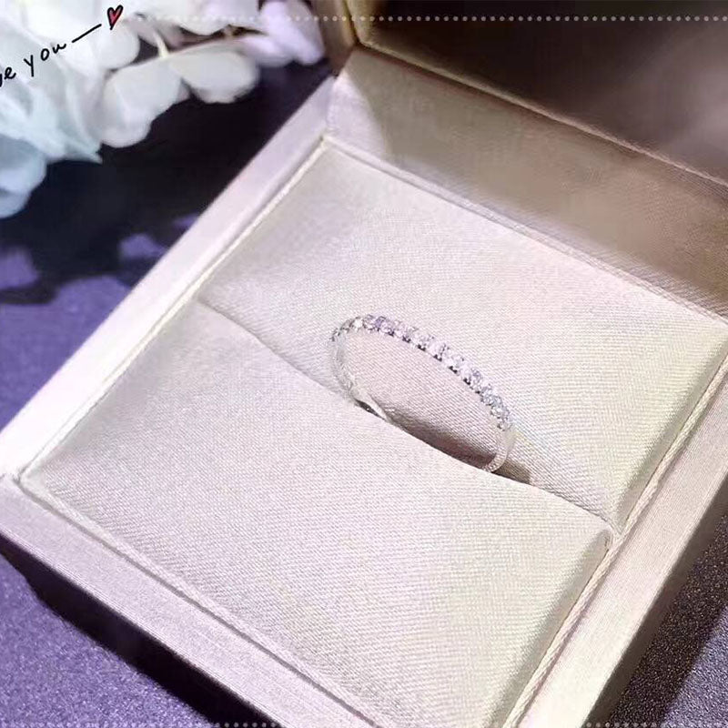 ANI 18K White Gold (AU750) Women Wedding Ring Certified I/SI 0.22 CT Real Diamond Romantic Engagement Band Ring for Proposal