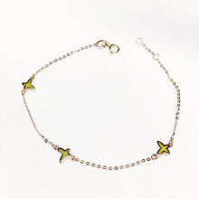 Carica l'immagine nel visualizzatore di Gallery, ANI Bracciale da donna in oro giallo 18 carati (AU750) Gioielleria raffinata a forma di foglia e stella Design alla moda per le donne Regalo di nascita romantico 