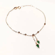 Carica l'immagine nel visualizzatore di Gallery, ANI Bracciale da donna in oro giallo 18 carati (AU750) Gioielleria raffinata a forma di foglia e stella Design alla moda per le donne Regalo di nascita romantico 