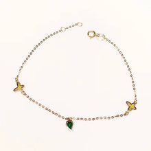 Carica l'immagine nel visualizzatore di Gallery, ANI Bracciale da donna in oro giallo 18 carati (AU750) Gioielleria raffinata a forma di foglia e stella Design alla moda per le donne Regalo di nascita romantico 