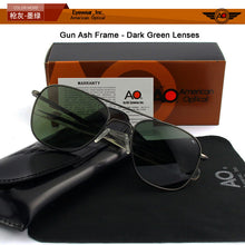 Load image into Gallery viewer, AO Sunglasses Men Brand Designer Vintage American Aviation Army Military Sun Glasses Glass Lens Woman Gafas De Sol Hombre