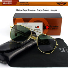 Load image into Gallery viewer, AO Sunglasses Men Brand Designer Vintage American Aviation Army Military Sun Glasses Glass Lens Woman Gafas De Sol Hombre