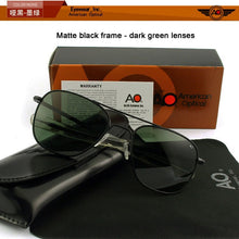 Load image into Gallery viewer, AO Sunglasses Men Brand Designer Vintage American Aviation Army Military Sun Glasses Glass Lens Woman Gafas De Sol Hombre