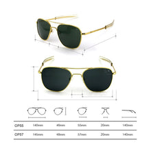 Load image into Gallery viewer, AO Sunglasses Men Brand Designer Vintage American Aviation Army Military Sun Glasses Glass Lens Woman Gafas De Sol Hombre
