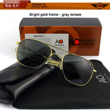 Load image into Gallery viewer, AO Sunglasses Men Brand Designer Vintage American Aviation Army Military Sun Glasses Glass Lens Woman Gafas De Sol Hombre