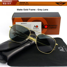 Load image into Gallery viewer, AO Sunglasses Men Brand Designer Vintage American Aviation Army Military Sun Glasses Glass Lens Woman Gafas De Sol Hombre