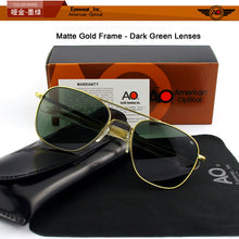 Load image into Gallery viewer, AO Sunglasses Men Brand Designer Vintage American Aviation Army Military Sun Glasses Glass Lens Woman Gafas De Sol Hombre