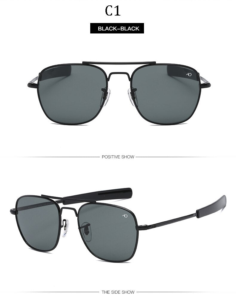 AO brand Aviation Sunglasses Men Brand Designer American Army Military Optical Sun Glasses For Male UV400 Oculos de sol