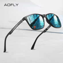 Carica l'immagine nel visualizzatore di Gallery, AOFLY BRAND Polarized Men's Sunglasses Aluminum magnesium Temple Anti-Glare Mirror Lens Driving Square Sun glasses Male UV400
