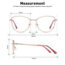 Load image into Gallery viewer, AOFLY Brand Cat Eye Blue Light Blocking Glasses Women Metal Reading Eyeglasses Frame Lady Computer Eyewear Female UV400