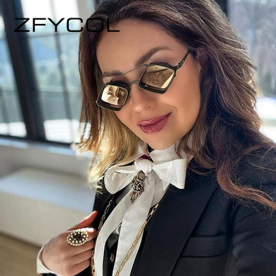 AOFLY Brand Design 2023 Alloy Steampunk Quadrilateral Sunglasses Vintage Men Women Sun Glasses Classic UV400 Metal Frame