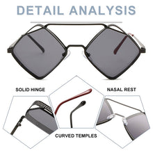 Load image into Gallery viewer, AOFLY Brand Design 2023 Alloy Steampunk Quadrilateral Sunglasses Vintage Men Women Sun Glasses Classic UV400 Metal Frame