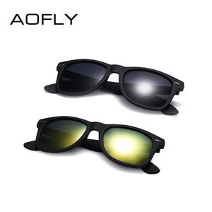 AOFLY  Sunglasses Men Polarized Sunglasses Men Driving Mirrors Coating Points Black Frame Eyewear Male Sun Glasses UV400