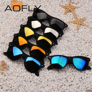 AOFLY  Sunglasses Men Polarized Sunglasses Men Driving Mirrors Coating Points Black Frame Eyewear Male Sun Glasses UV400