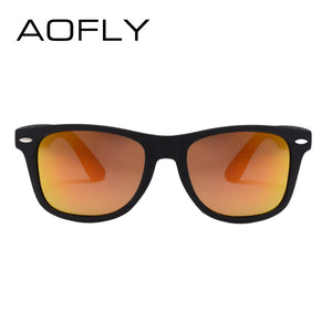 AOFLY  Sunglasses Men Polarized Sunglasses Men Driving Mirrors Coating Points Black Frame Eyewear Male Sun Glasses UV400