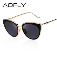 Load image into Gallery viewer, AOFLY Metal Frame Cat Eye Women Sunglasses Female Sunglasses Famous Brand Designer Alloy Legs Glasses oculos de sol feminino