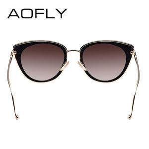 AOFLY Metal Frame Cat Eye Women Sunglasses Female Sunglasses Famous Brand Designer Alloy Legs Glasses oculos de sol feminino
