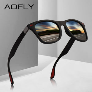AOFLY  DESIGN Ultralight TR90 Polarized Sunglasses Men Women Driving Square Style Sun Glasses Male Goggle UV400 Gafas De Sol