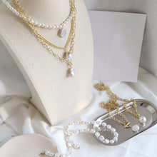 Load image into Gallery viewer, Necklace Pendant Imitation Pearl Necklace For Women Metal Strip Chain Necklace Jewelry