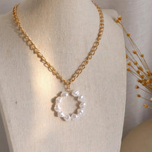 Load image into Gallery viewer, Necklace Pendant Imitation Pearl Necklace For Women Metal Strip Chain Necklace Jewelry