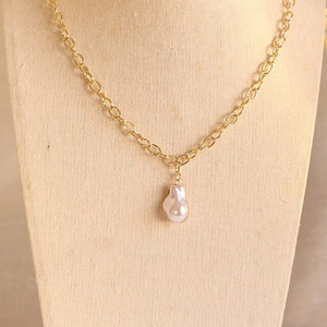 Necklace Pendant Imitation Pearl Necklace For Women Metal Strip Chain Necklace Jewelry