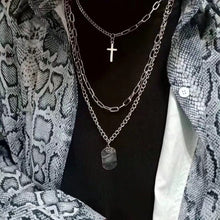 Carica l&#39;immagine nel visualizzatore di Gallery, 2020 Fashion Multilayer Hip Hop Long Chain Necklace For Women Men Jewelry Gifts Key Cross Pendant Necklace Accessories