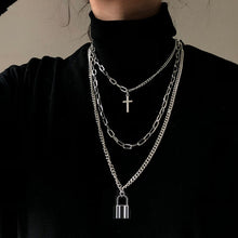 Carica l&#39;immagine nel visualizzatore di Gallery, 2020 Fashion Multilayer Hip Hop Long Chain Necklace For Women Men Jewelry Gifts Key Cross Pendant Necklace Accessories