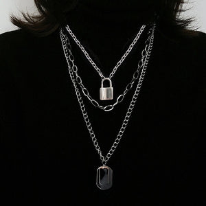2020 Fashion Multilayer Hip Hop Long Chain Necklace For Women Men Jewelry Gifts Key Cross Pendant Necklace Accessories