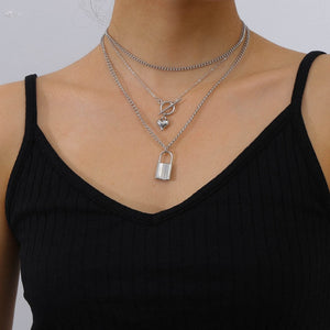 2020 Fashion Multilayer Hip Hop Long Chain Necklace For Women Men Jewelry Gifts Key Cross Pendant Necklace Accessories